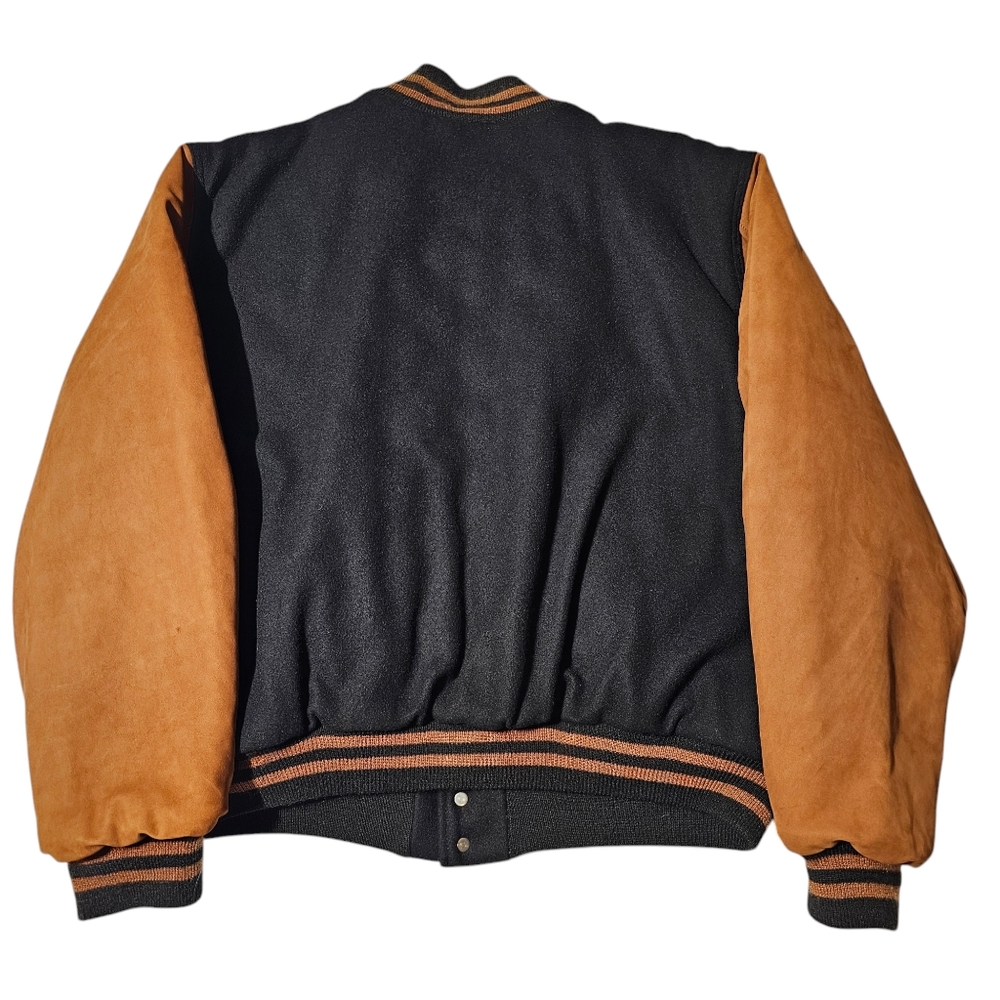 Rennoc Classic Dr. Pepper NFL Wool / Suede Bomber Jacket Mens XL Quilted Liner - Picture 6 of 14